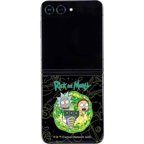 Adult Swim Rick and Morty Portal Travel Galaxy Z Flip5 5G Skin